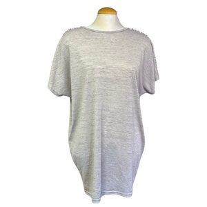 Cherie Bliss Glittery Beige Tee - Size Large